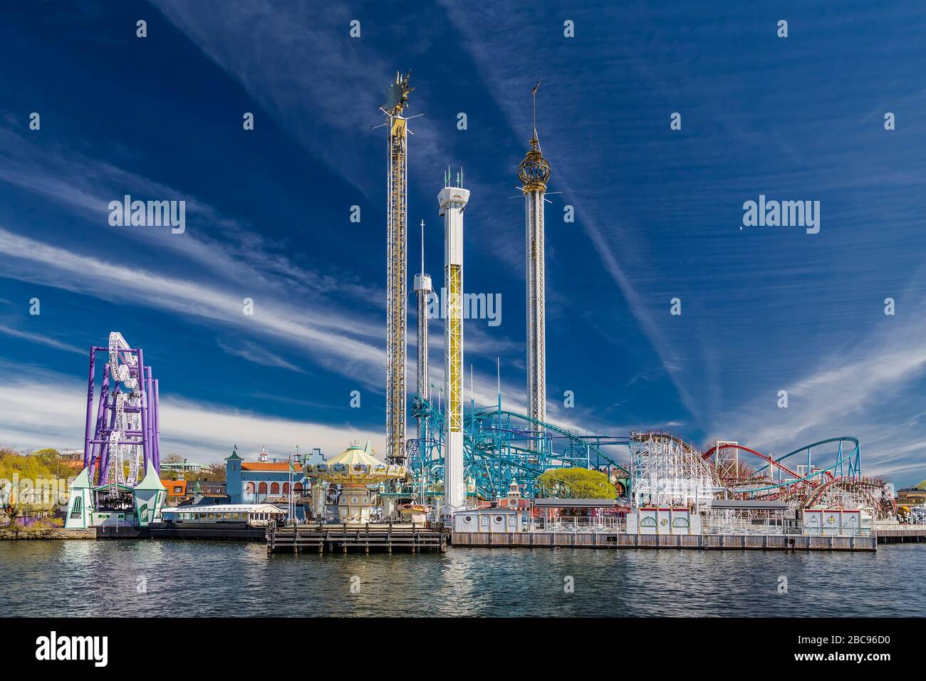 STOCKHOLM, SWEDEN - MAY 05, 2017: Luna Park Gröna Lund on the island of Djurgarden in Stockholm. Sweden Stock Photo