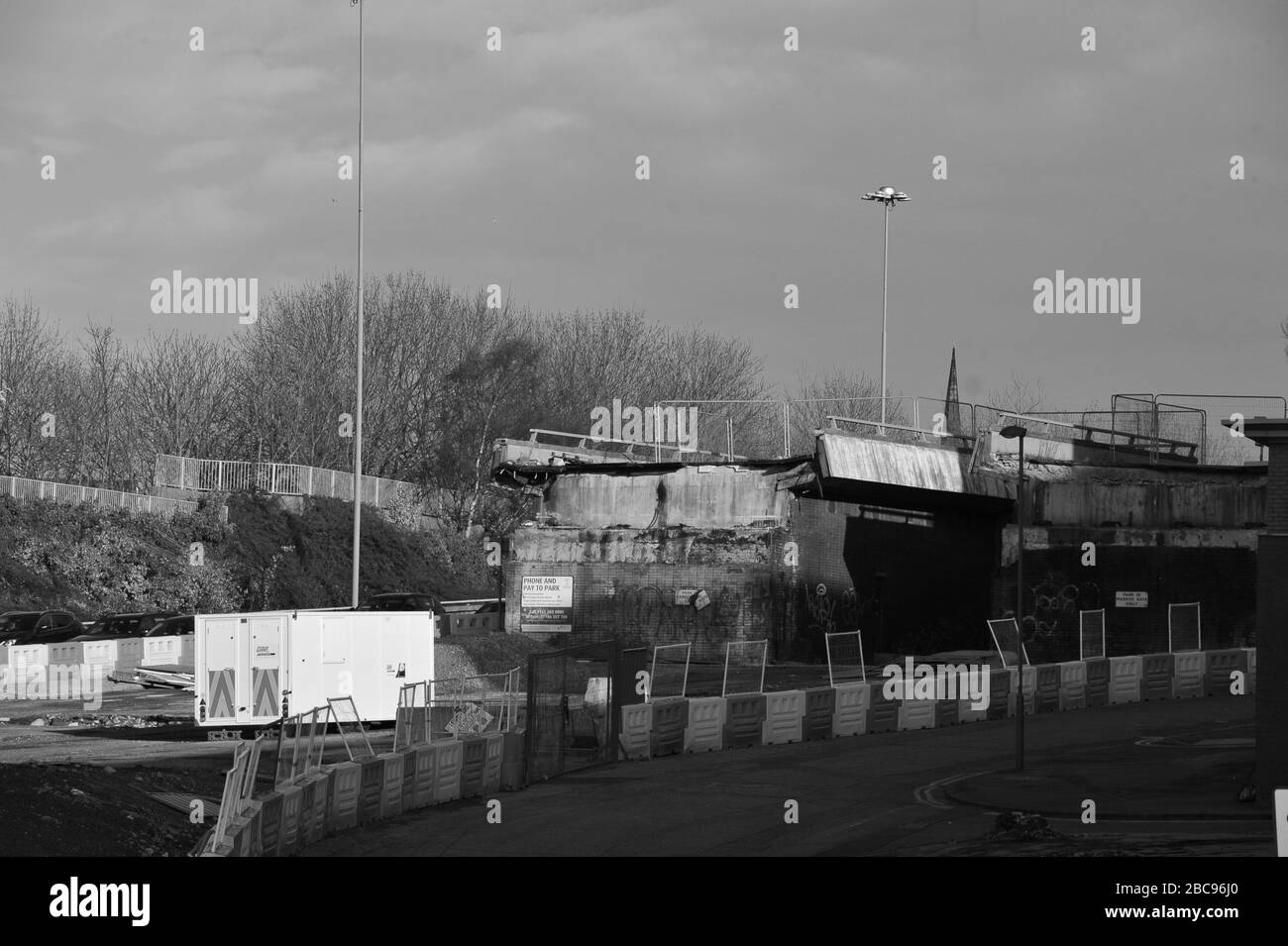 The Churchill Way flyover in Liverpool built in the 1960's has had to be demolished due to structural faults too expensive to repair. Stock Photo