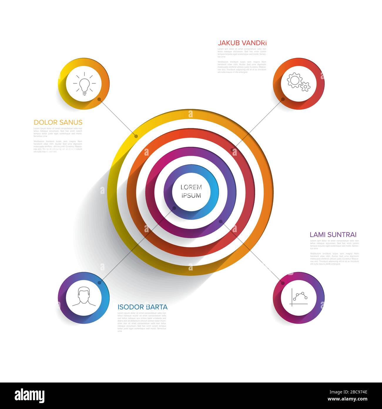 Vector multipurpose Infographic template with four elements around ...