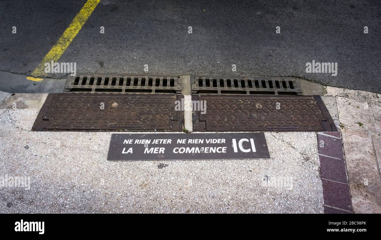 'La mer commence ici' environmental campaign in Collioure Stock Photo