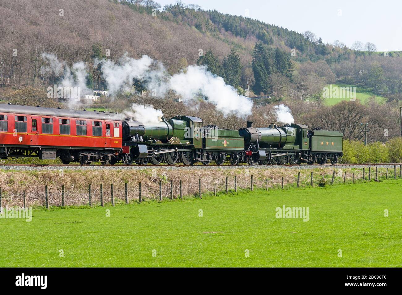 A steam train on the Llangollen railway Stock Photo