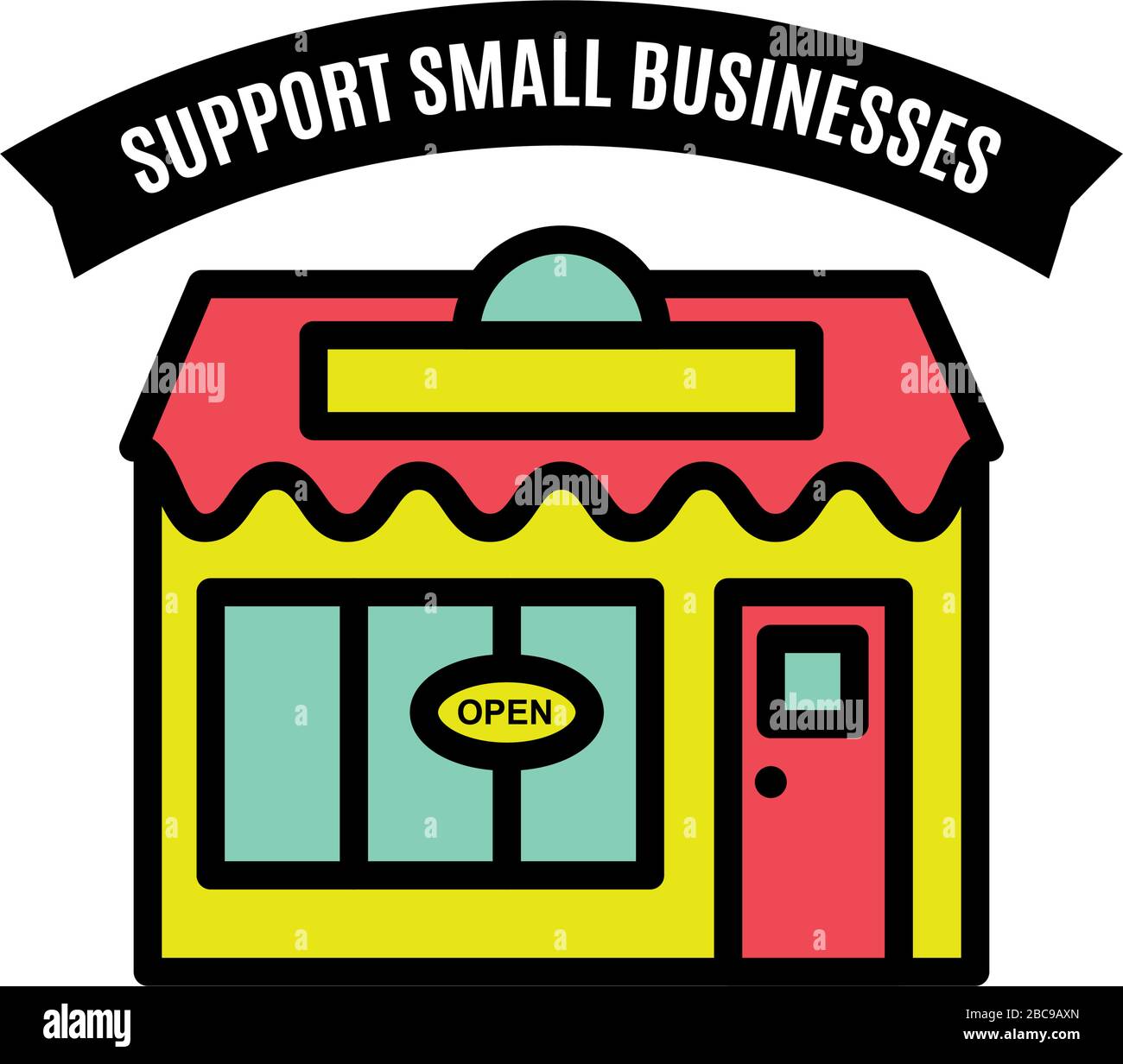 A simple storefront illustration icon in support of small businesses. Vector EPS 10 available. Stock Vector