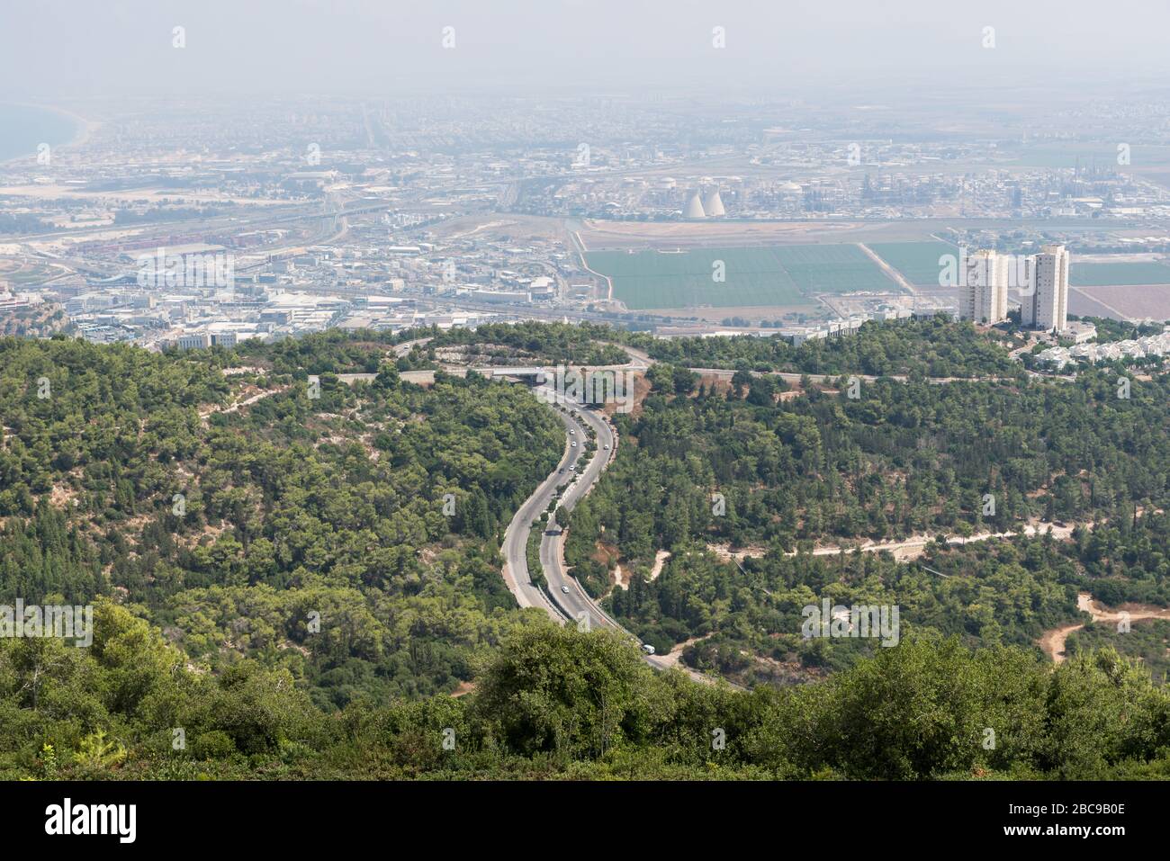 Haifa view from university observation deck, Israel Stock Photo