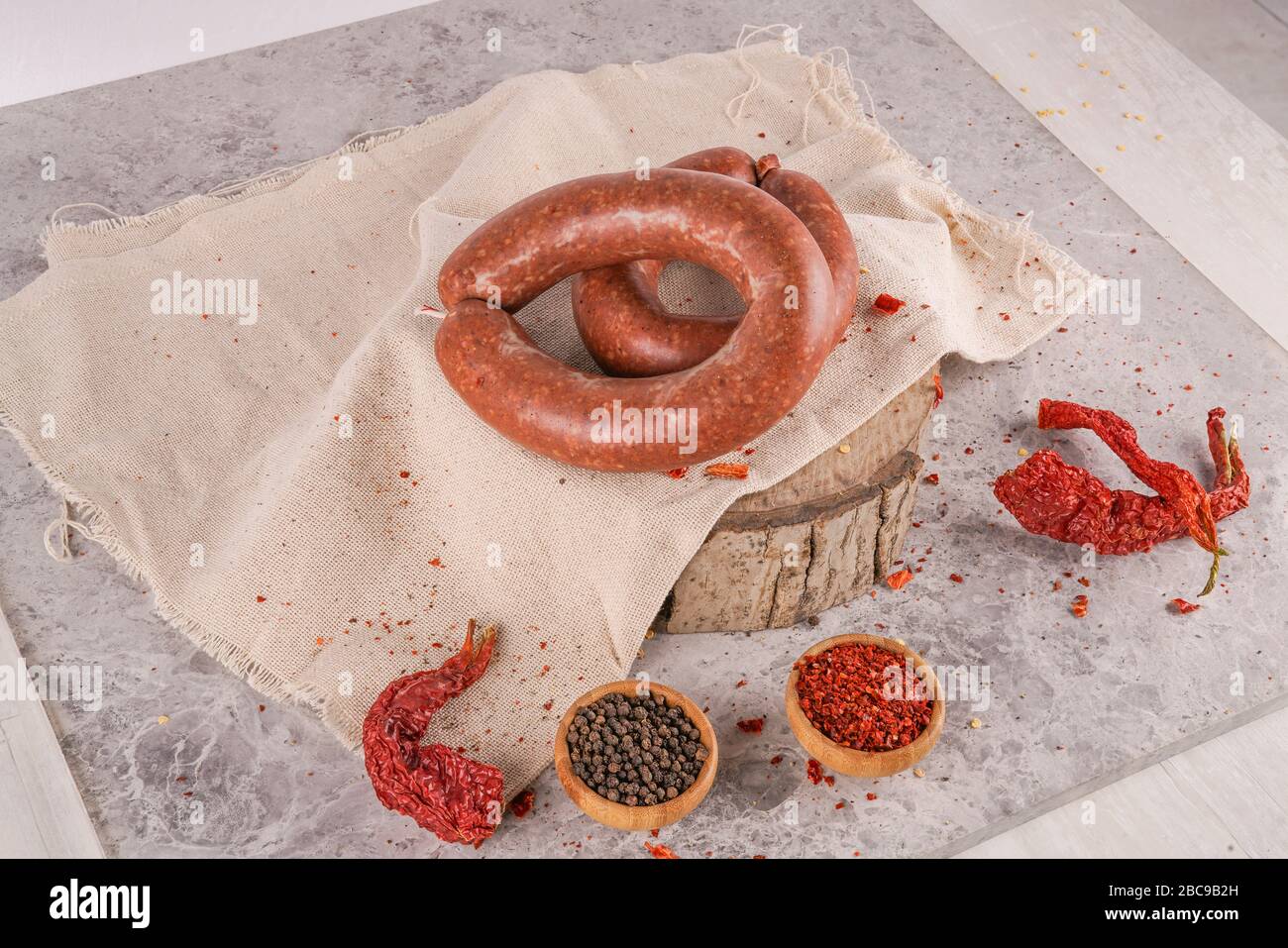 Turkish sausage (sucuk) Stock Photo