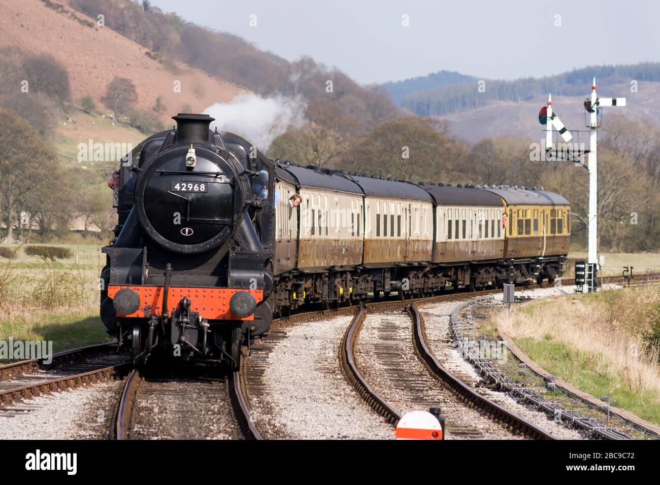 A steam train on the Llangollen railway Stock Photo Alamy