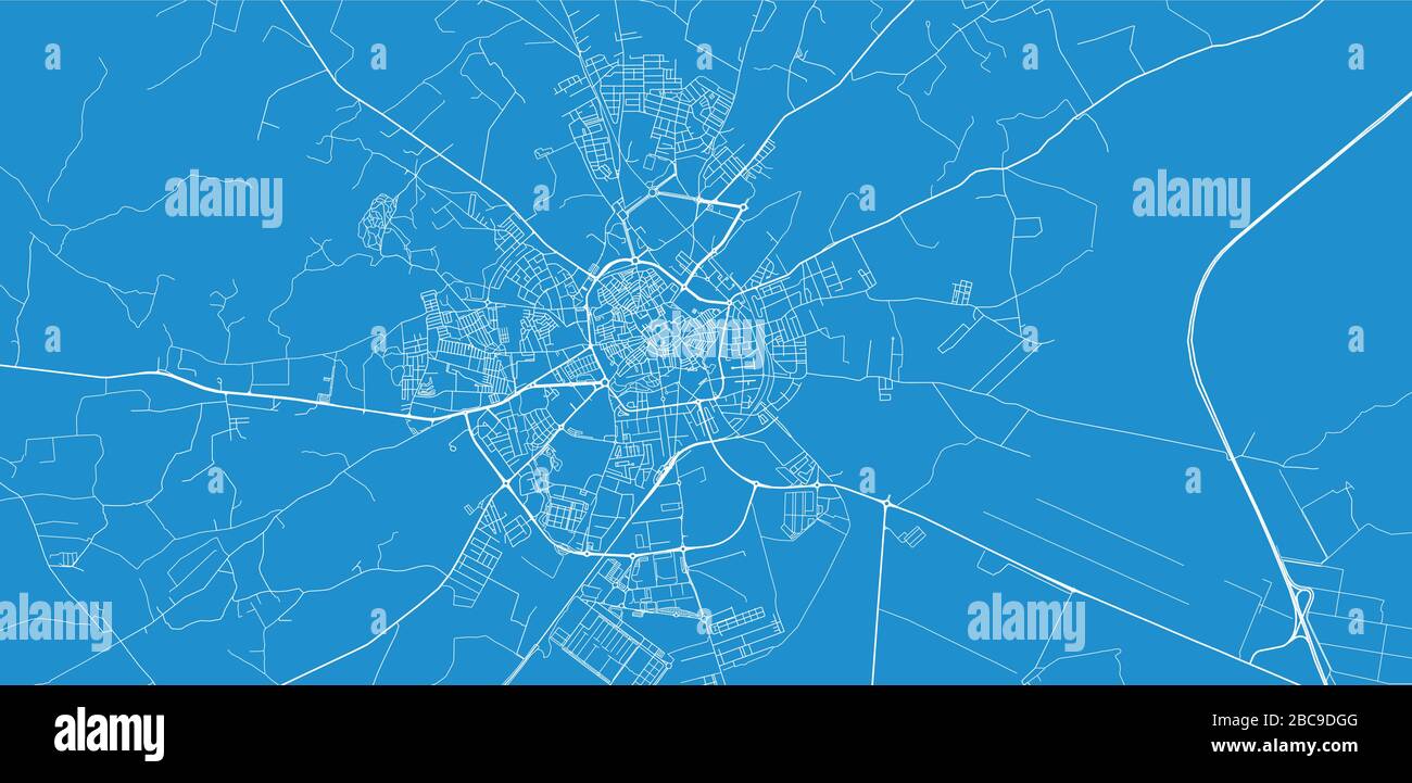 Urban vector city map of Evora, Portugal Stock Vector