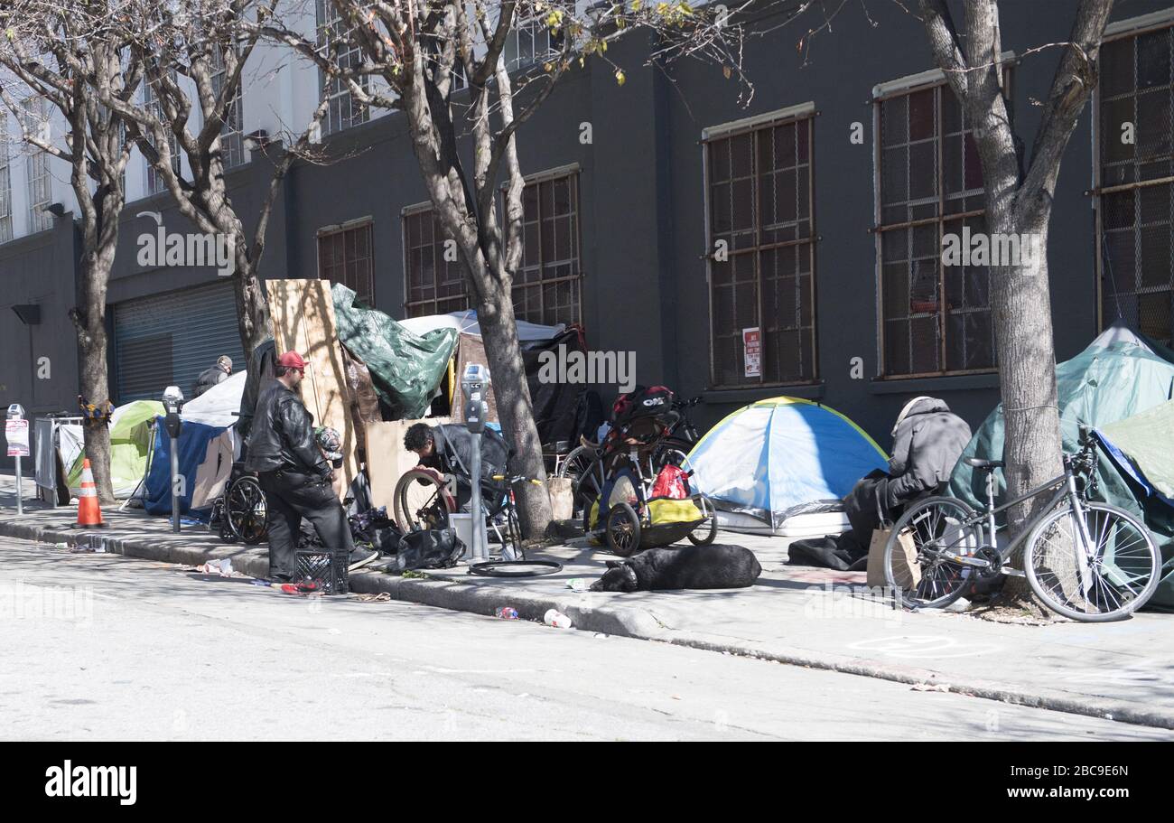 Tents on sidewalk in san francisco hires stock photography and images