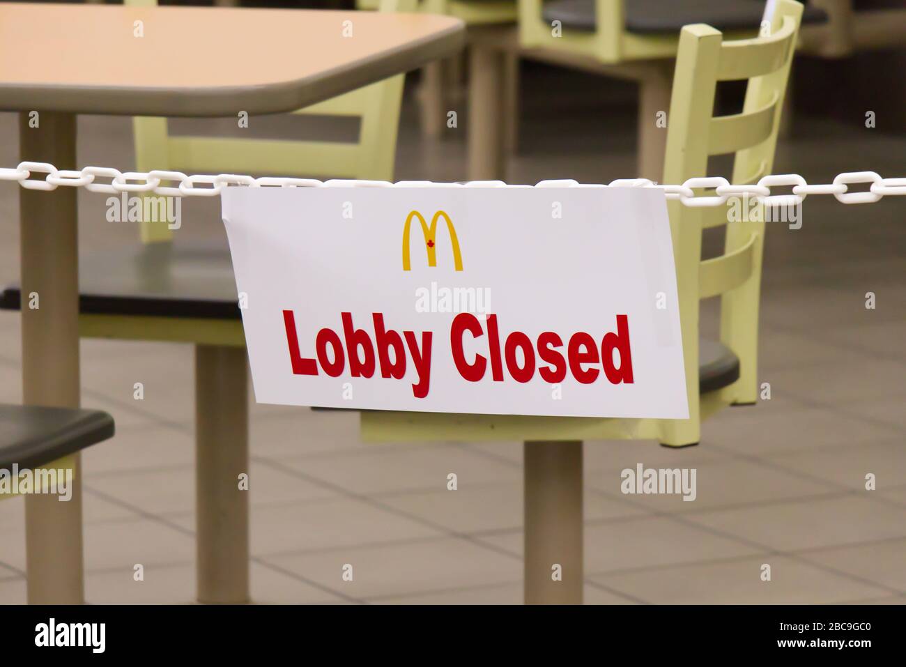 North Vancouver Canada April 1 2020 Closed Mcdonald S Restaurant Inside Of Walmart Supermarket Due To Covid 19 Coronavirus Stock Photo Alamy