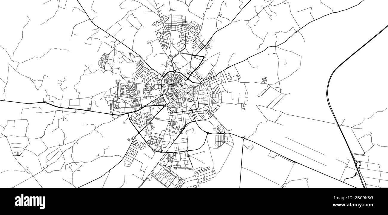Urban vector city map of Evora, Portugal Stock Vector
