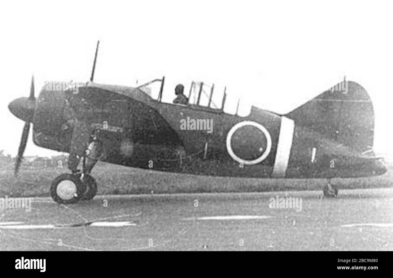 English: A captured Brewster F2A Buffalo during WW2.; 23 January 2013,  22:44:59; Unknown source; Unknown author Stock Photo - Alamy