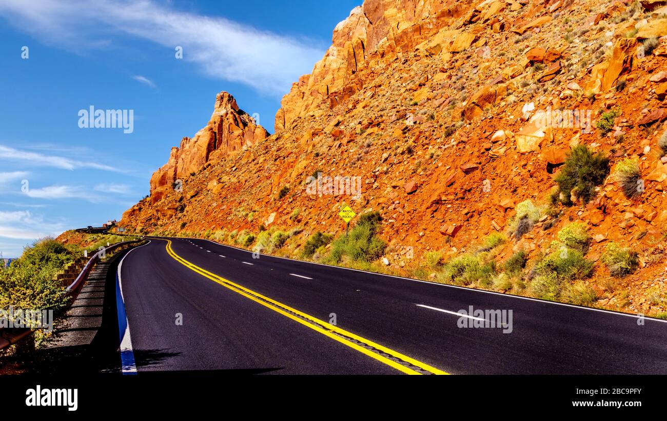 Highway 89 at the Grand Canyon Vista Point between Marble Canyon and Page, Arizona, United States Stock Photo
