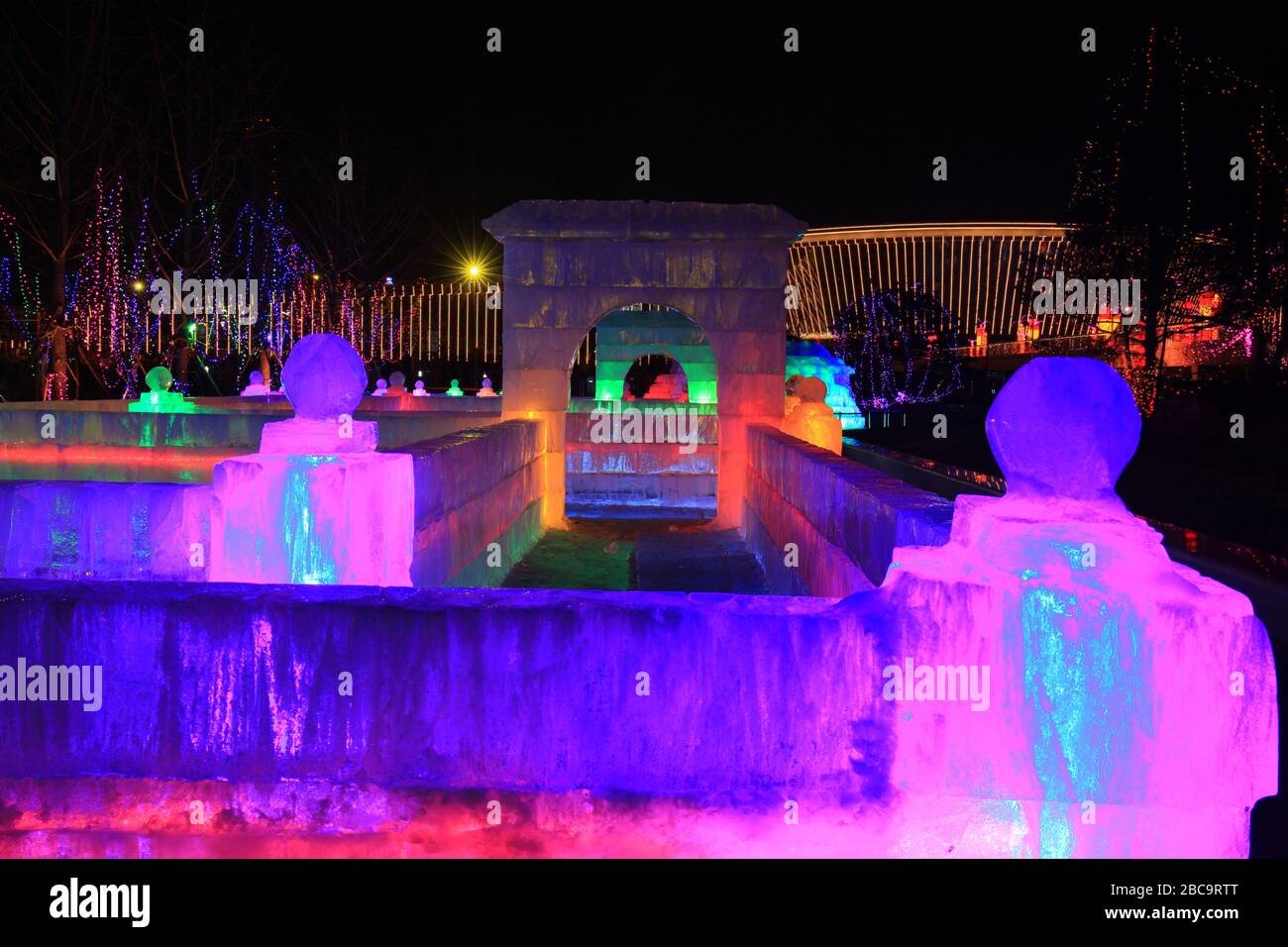 The ice sculptures at night Stock Photo - Alamy