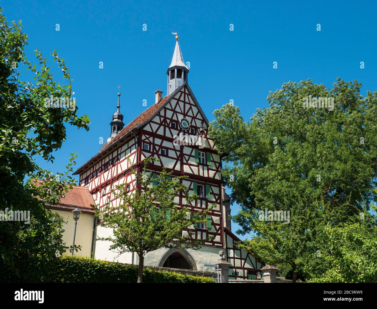 medieval torthaus Burgbernheim, Middle Franconia, Franconia, Bavaria, Germany Stock Photo