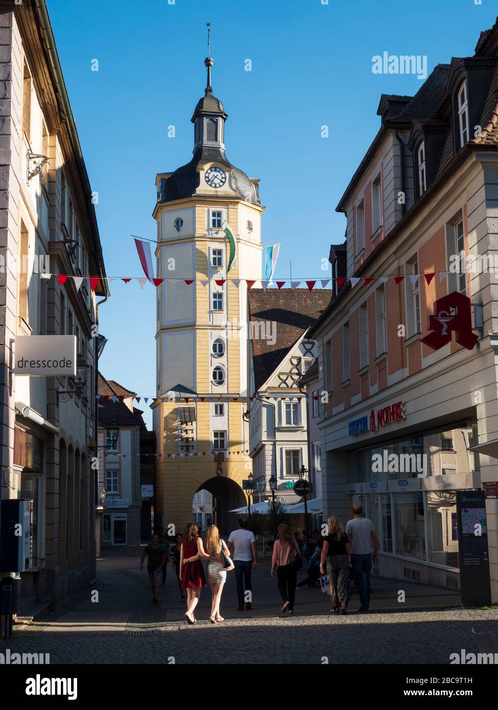 Herrieder Tor, old town, Ansbach, Middle Franconia, Franconia, Bavaria, Germany Stock Photo