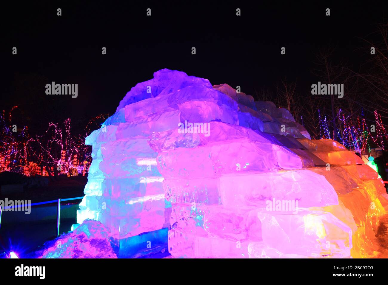 The ice sculptures at night Stock Photo - Alamy