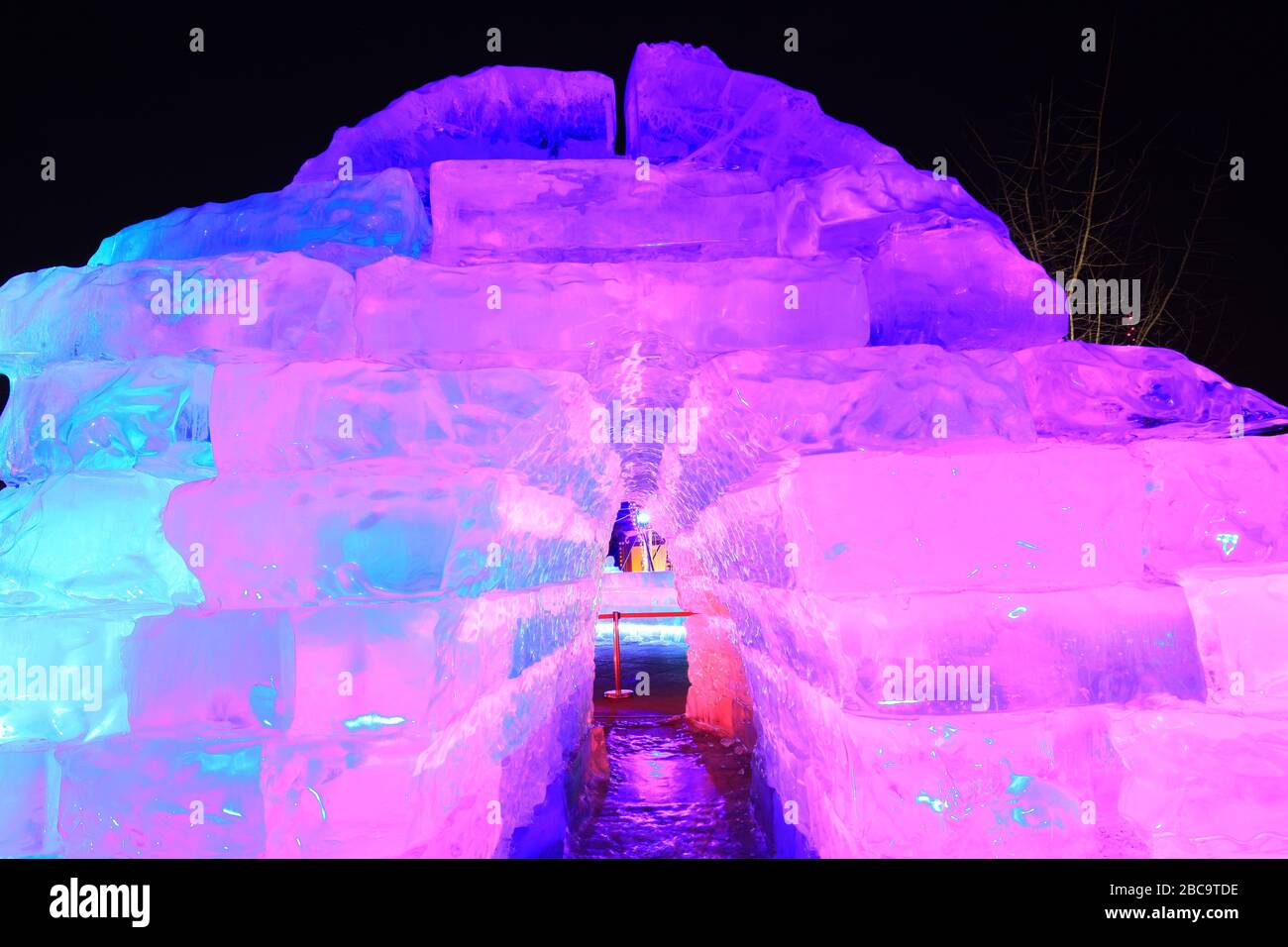 The ice sculptures at night Stock Photo - Alamy