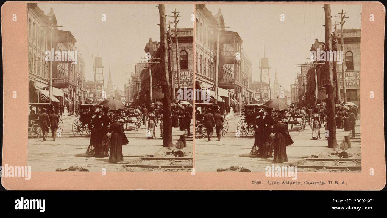 Street Scene, Atlanta, Georgia, USA, Stereo Card, 1891 Stock Photo