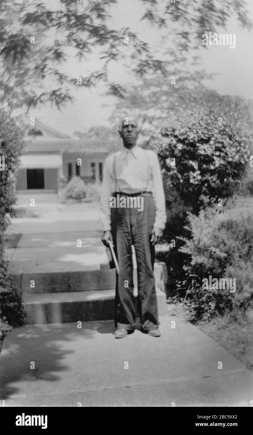 Jeff Nunn,  ex-Slave, Full-Length Portrait, Alabama, USA, from Federal Writer's Project, Born in Slavery: Slave Narratives, United States Work Projects Administration, 1937 Stock Photo