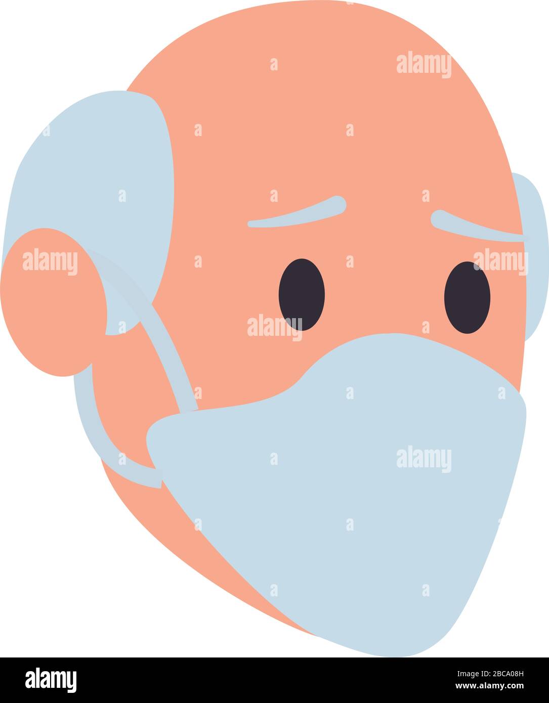 old man head with face mask Stock Vector Image & Art - Alamy