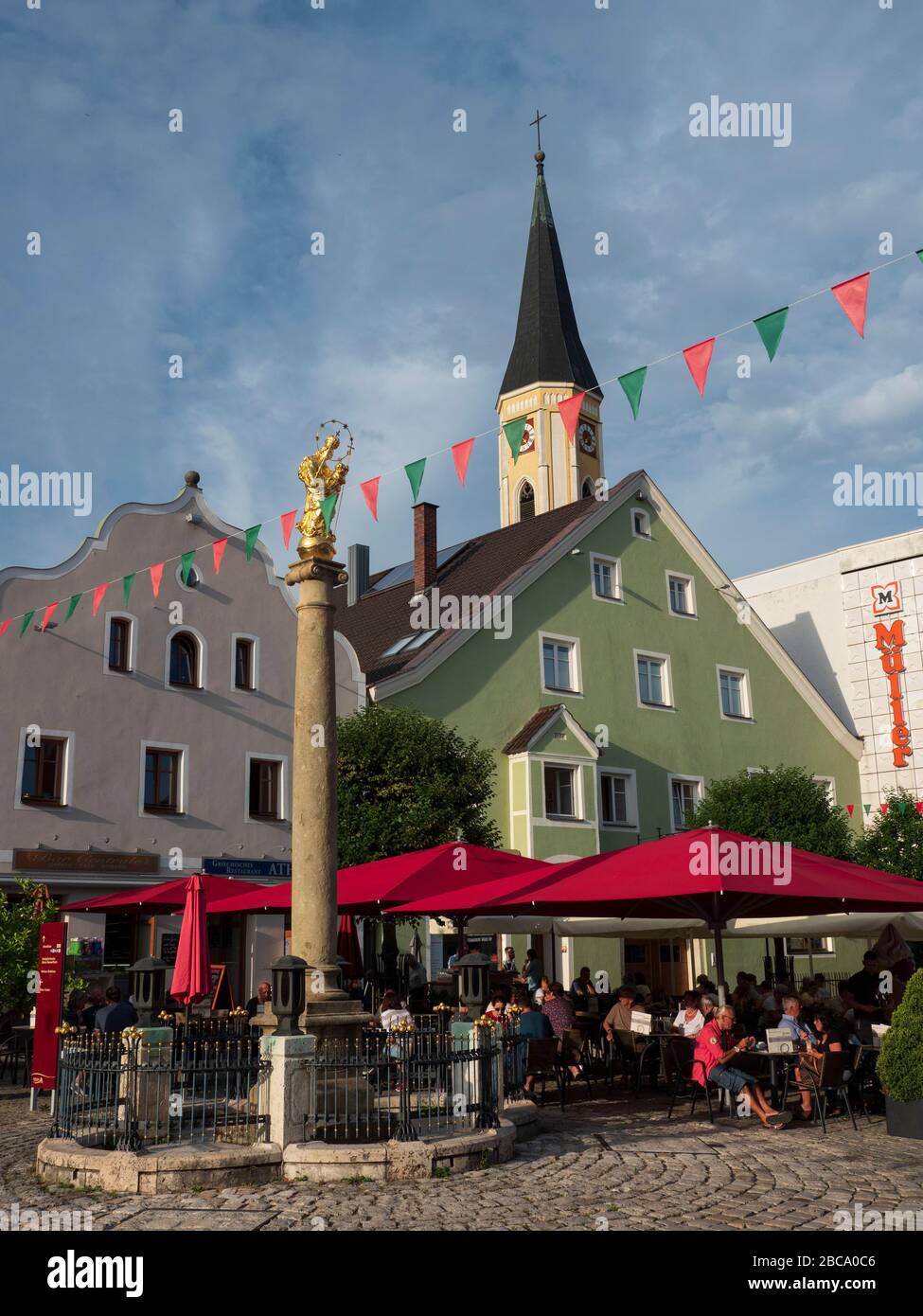 Old town of Kelheim, Altmuehltal, Bavaria, Germany Stock Photo