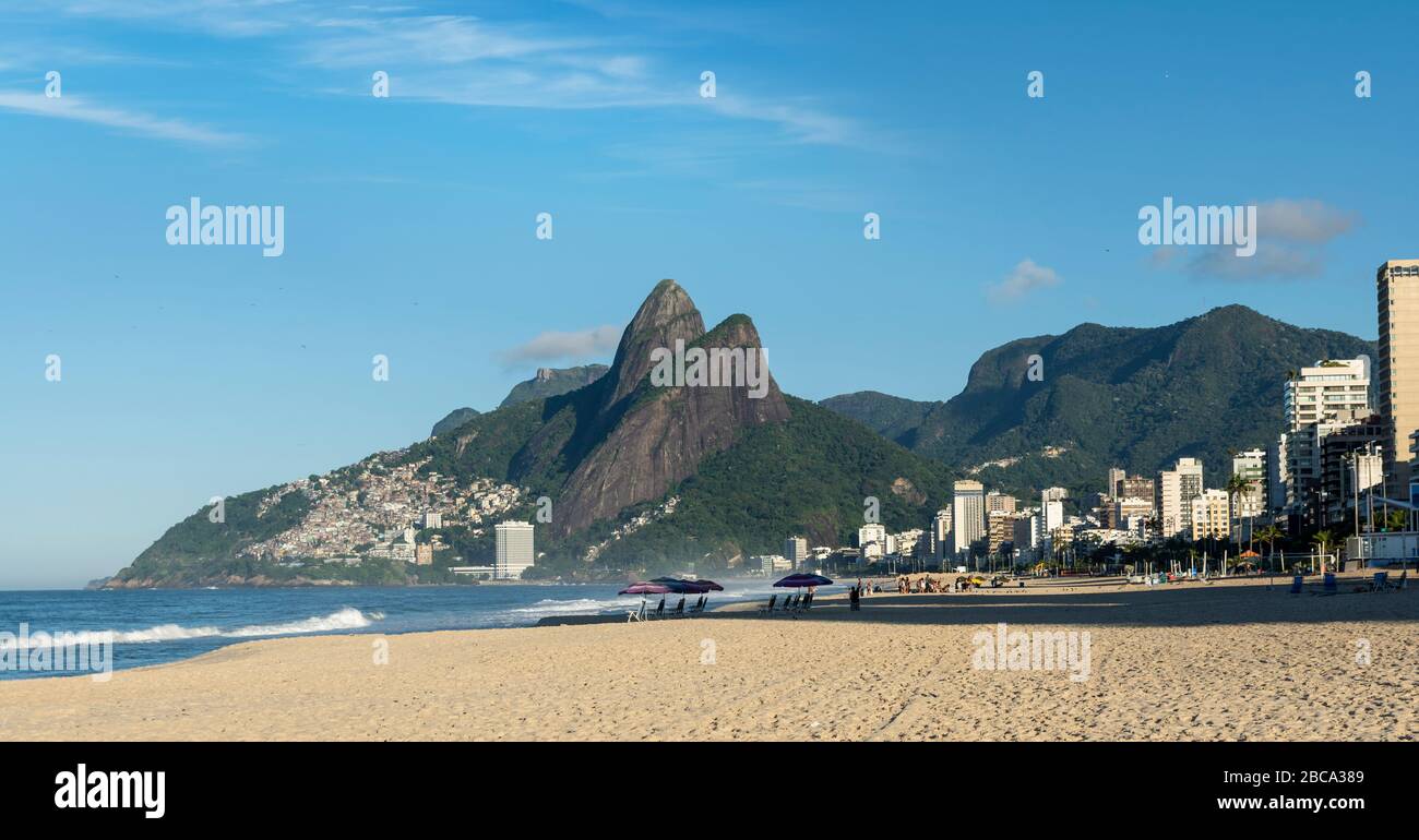 Aerial View Of Famous Ipanema Beach Rio De Janeiro Brazil Stock Photo Alamy