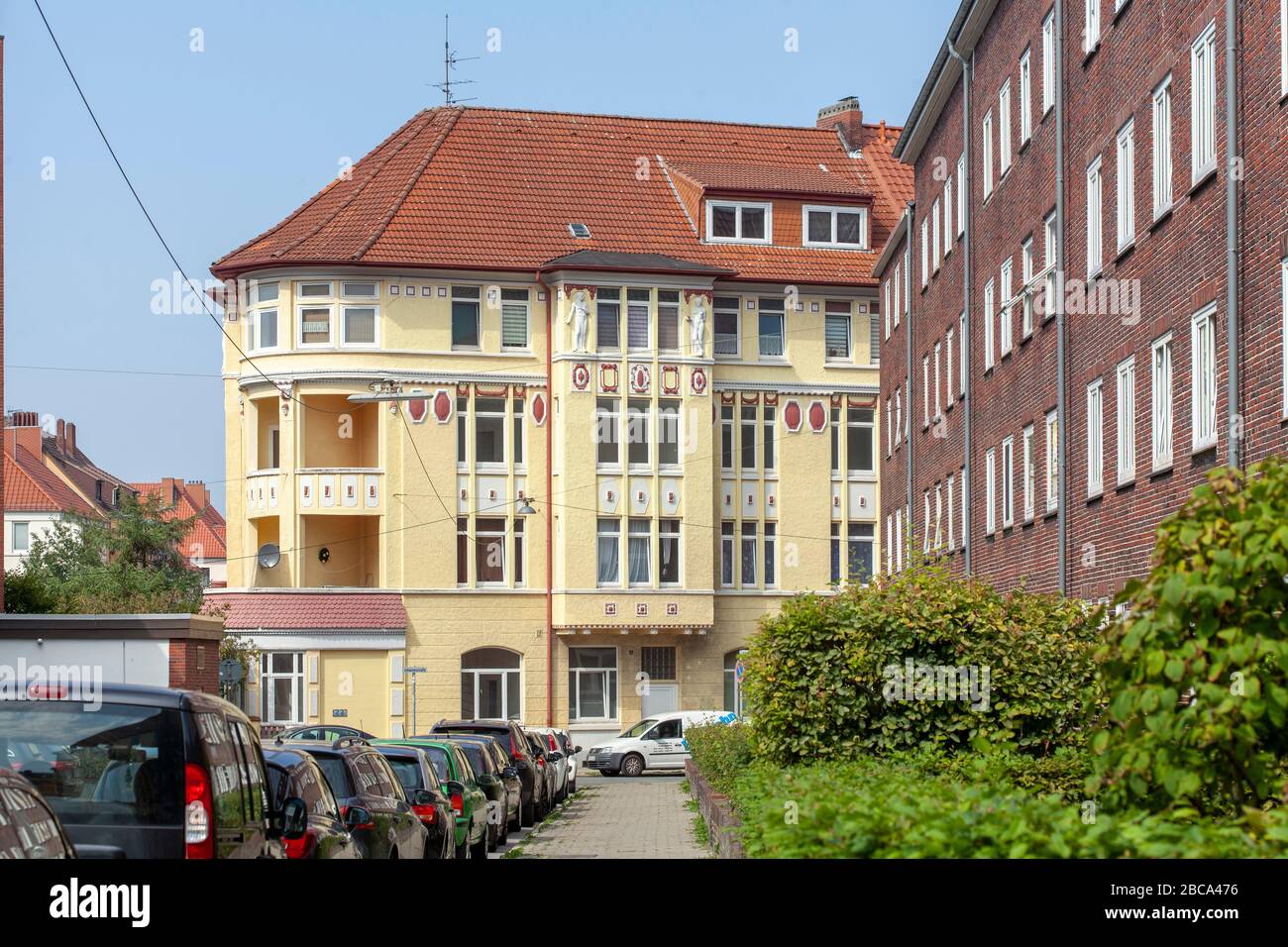 Old residential buildings, Bremerhaven-Geestemünde, Bremerhaven, Bremen, Germany, Europe Stock Photo