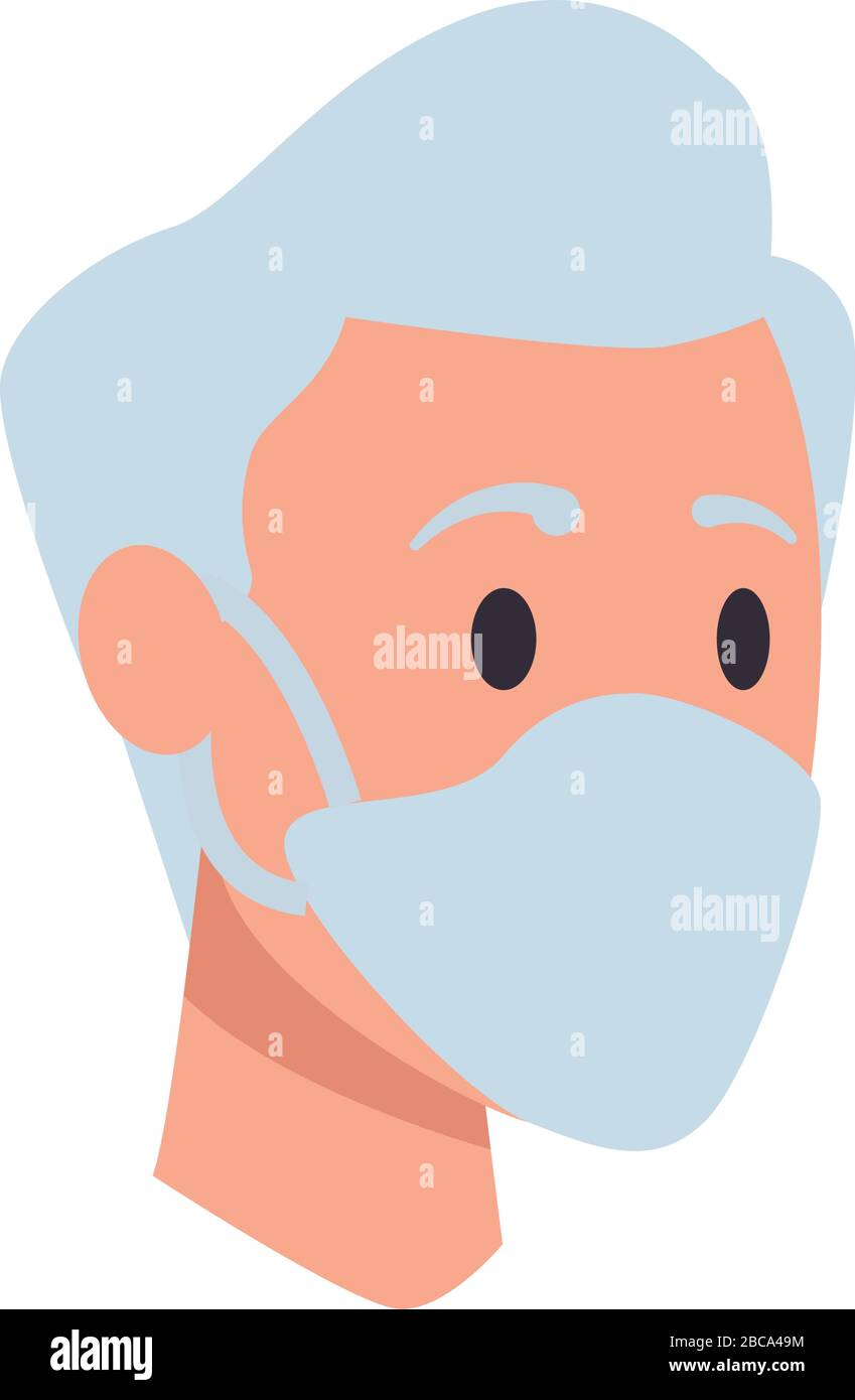 old man head with face mask Stock Vector Image & Art - Alamy