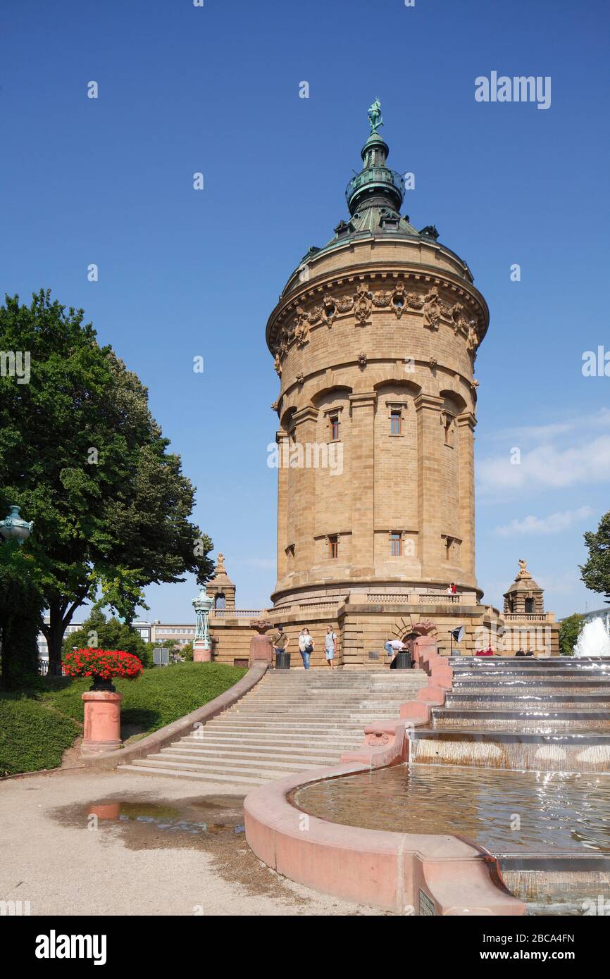 Water tower, Friedrichsplatz, Mannheim, Baden-Wuerttemberg, Germany