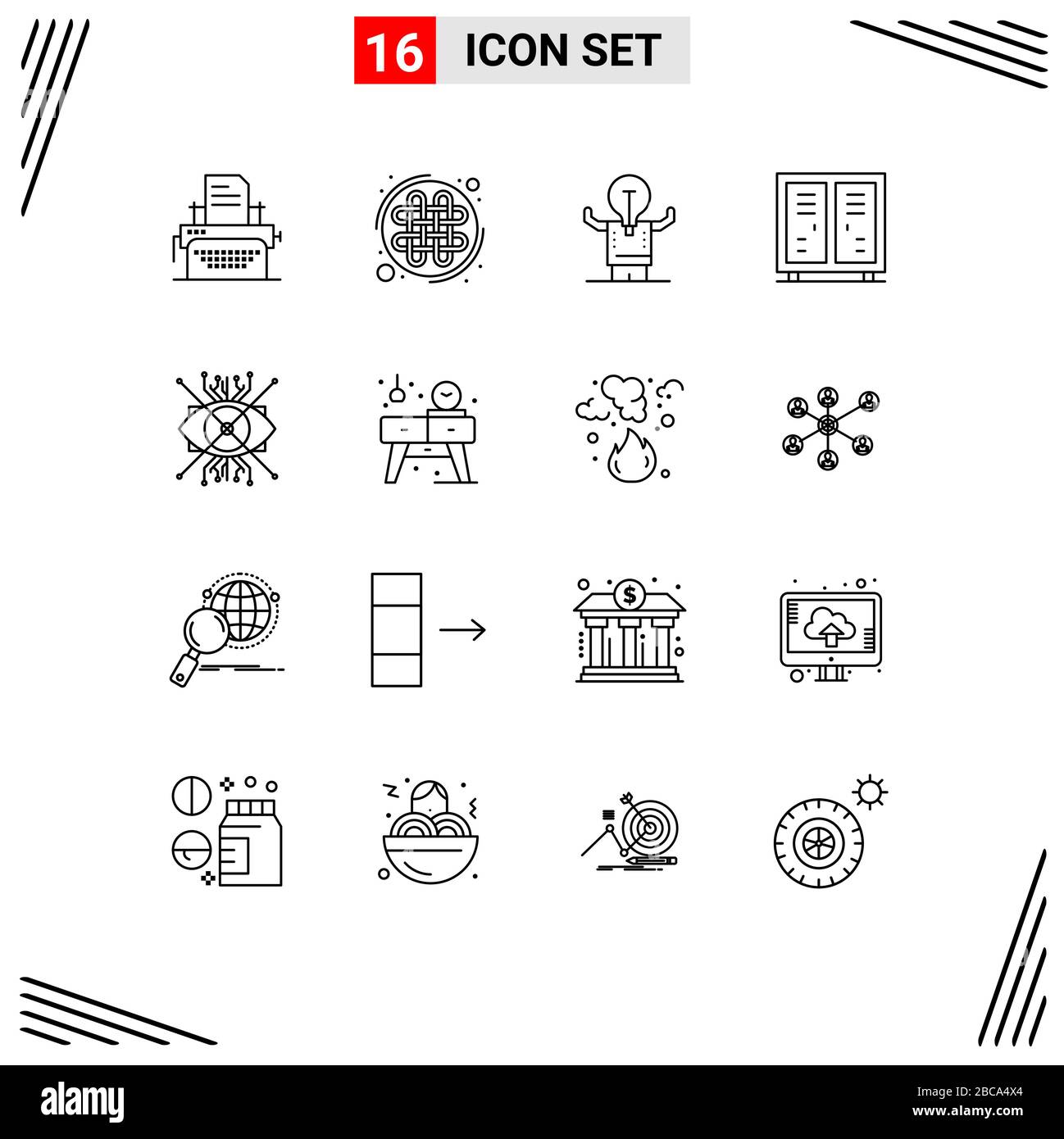 Universal Icon Symbols Group of 16 Modern Outlines of game, athletics, business, athlete, potential Editable Vector Design Elements Stock Vector