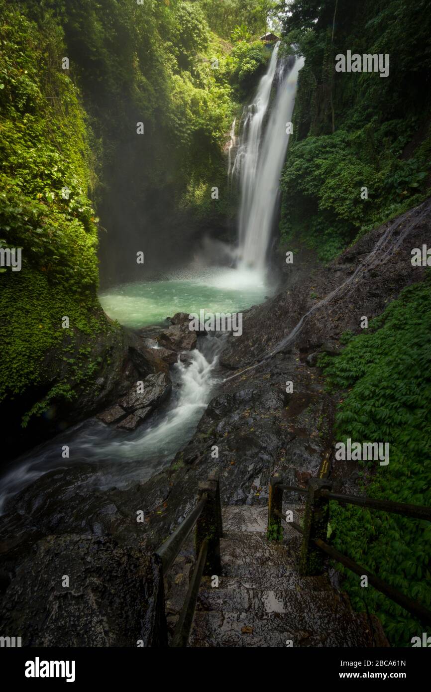 aling aling waterfall is beautiful waterfall in bali green, cool and ...