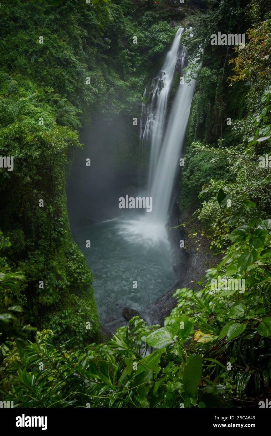 aling aling waterfall is beautiful waterfall in bali green, cool and ...
