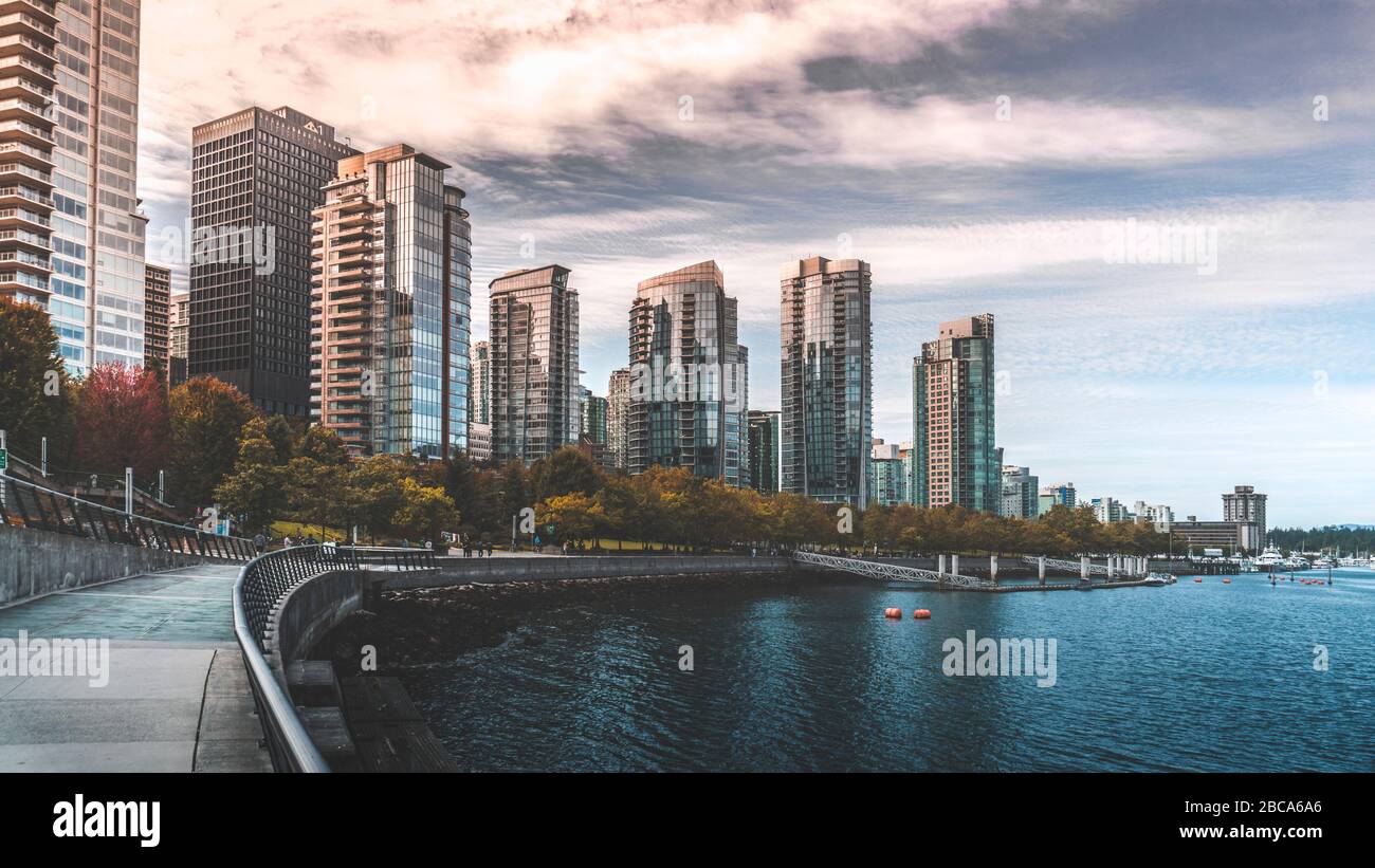 Coal Harbor one of the most expensive area in Vancouver Canada Stock