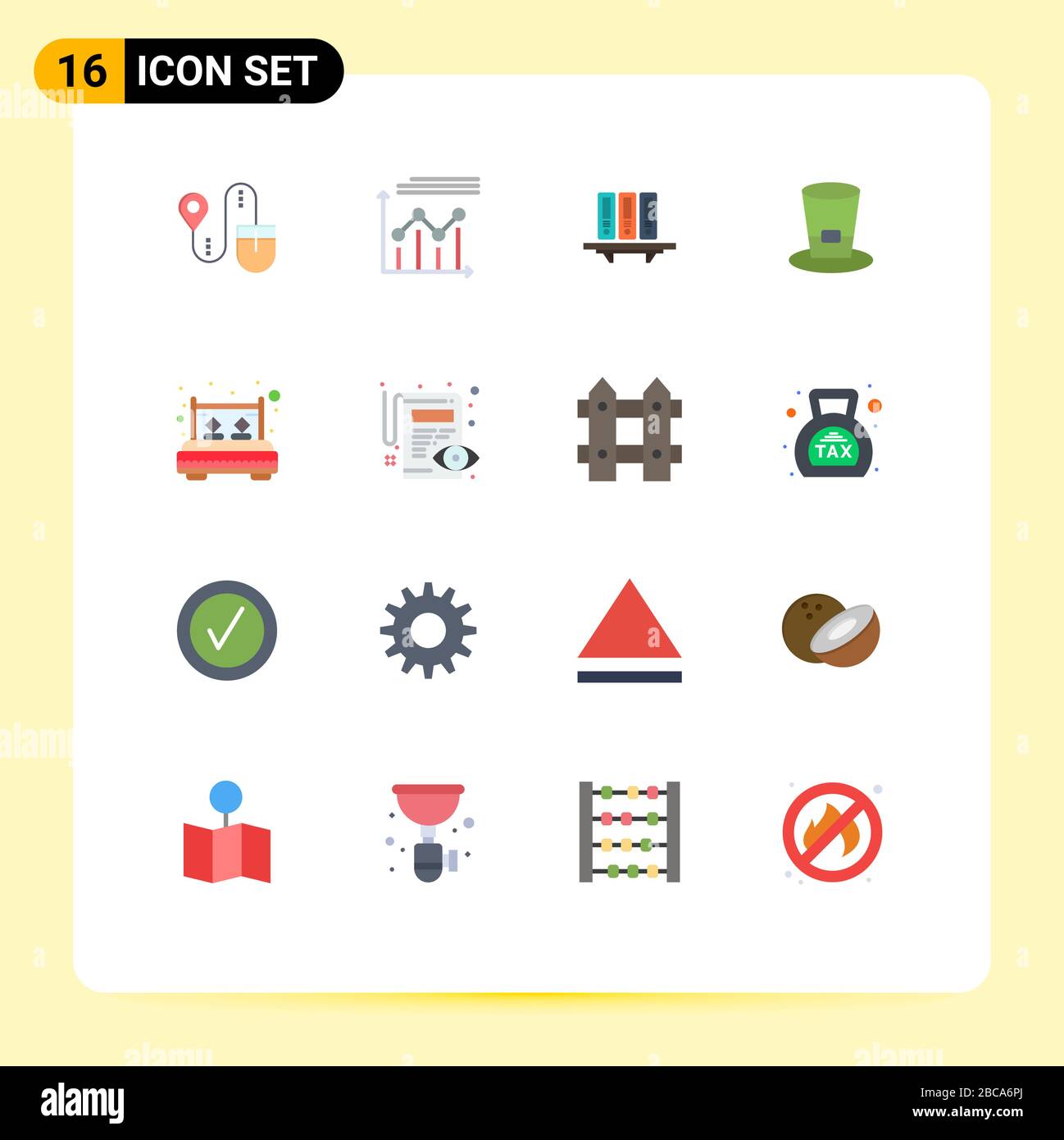16 Creative Icons Modern Signs and Symbols of drink, storage, line, folders, database Editable Pack of Creative Vector Design Elements Stock Vector