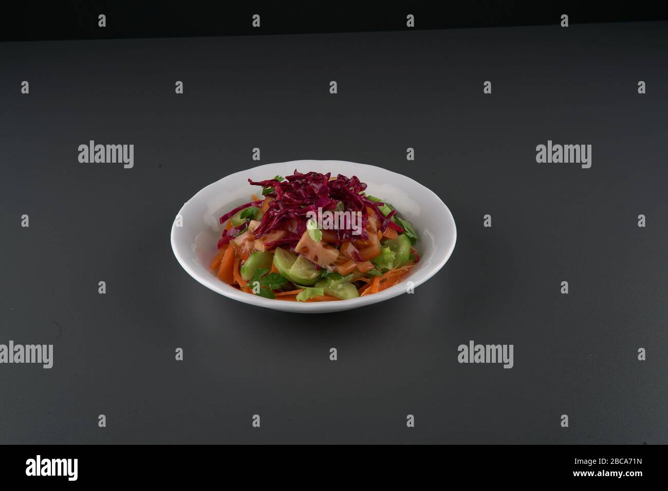salad on dark background Stock Photo