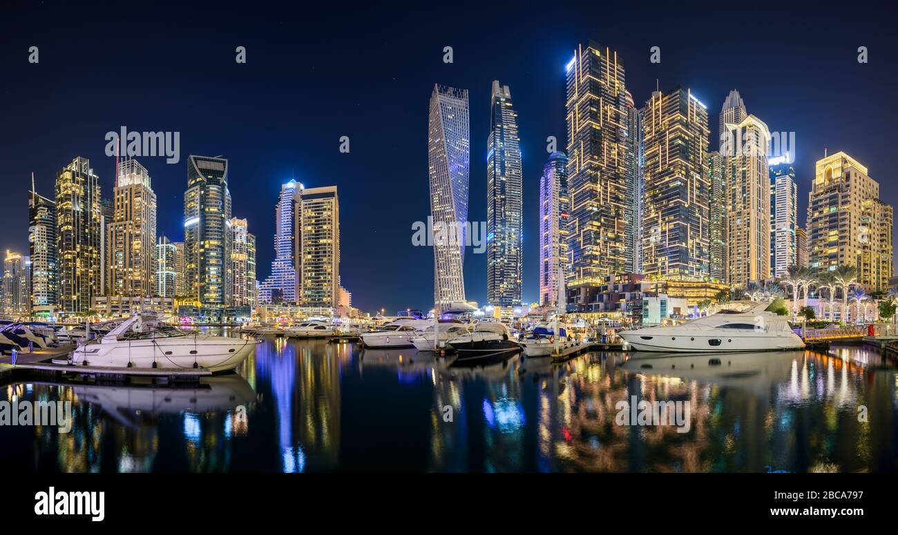 Dubai City Famous Marina Night Hi res Stock Photography And Images Alamy