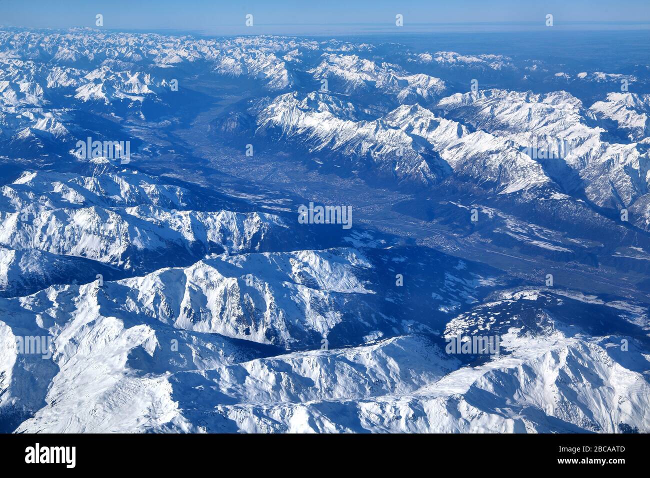 Inn Valley in the Tyrolean Alps near Innsbruck, Tyrol, Austria Stock Photo