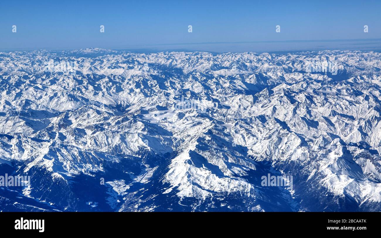 Main alpine ridge in the Brenner area, Tyrol, Austria Stock Photo