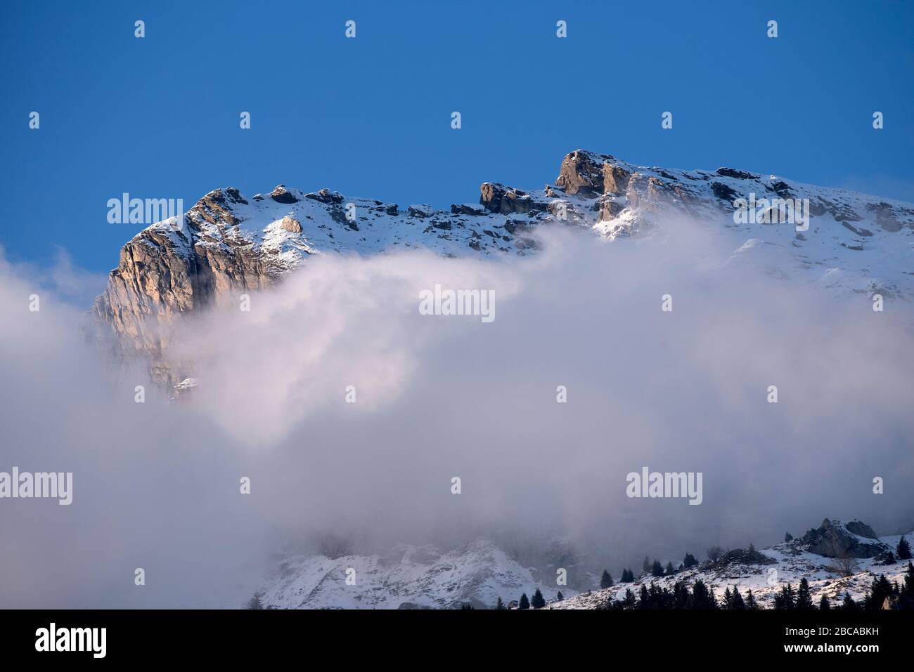 France, Haute-Savoie (74), Alps, mountains and clouds Stock Photo