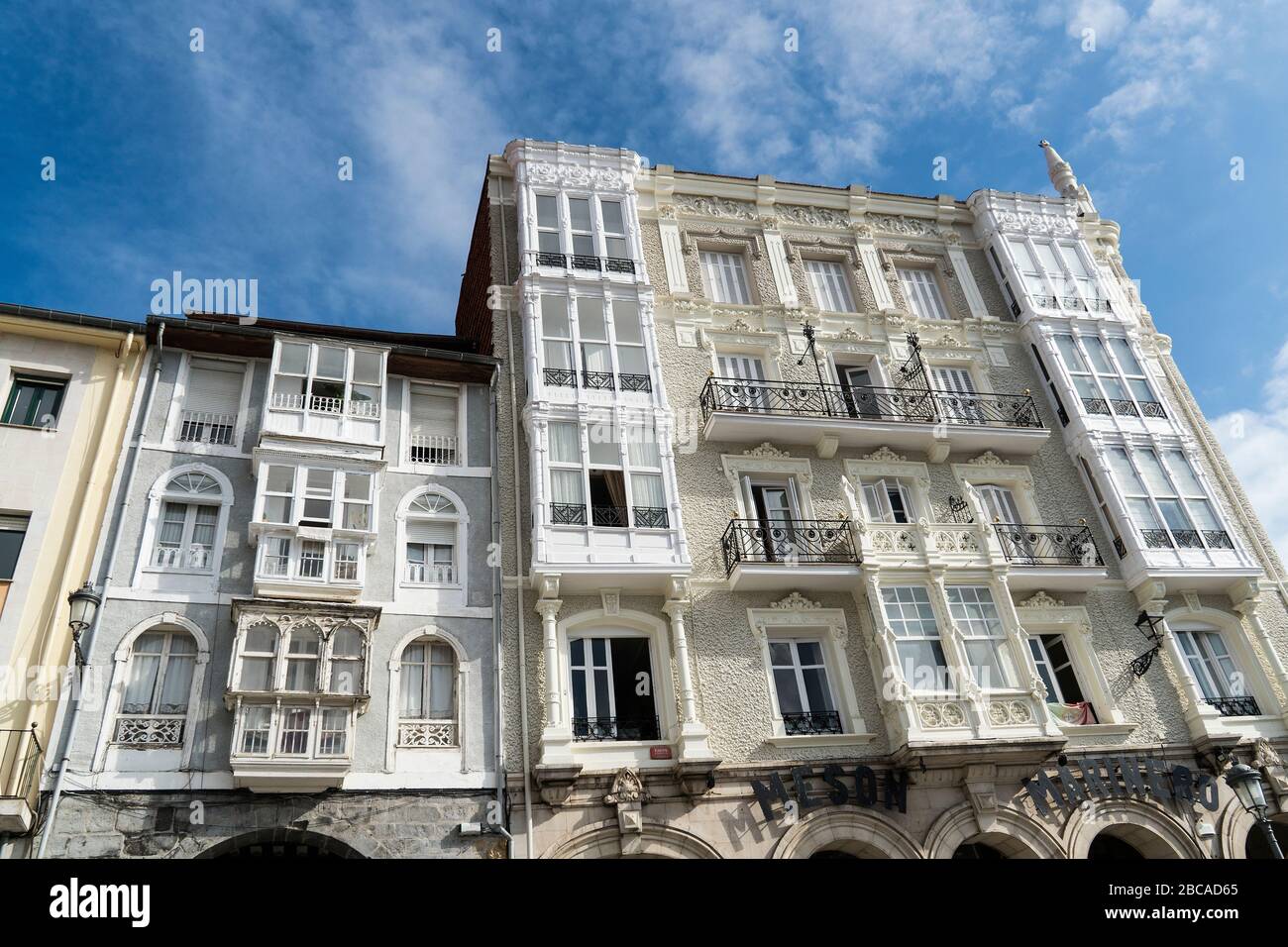 Spain Cantabria Castro Urdiales Paseo Maritimo Historical Facades Spain Cantabria Castro Urdiales Paseo Maritimo Historical Facades