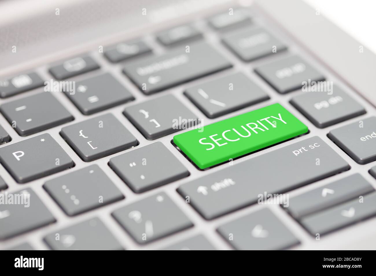 Cyber security hacking https MFA password phishing scam concept shown on close up enter key on notebook keyboard Stock Photo