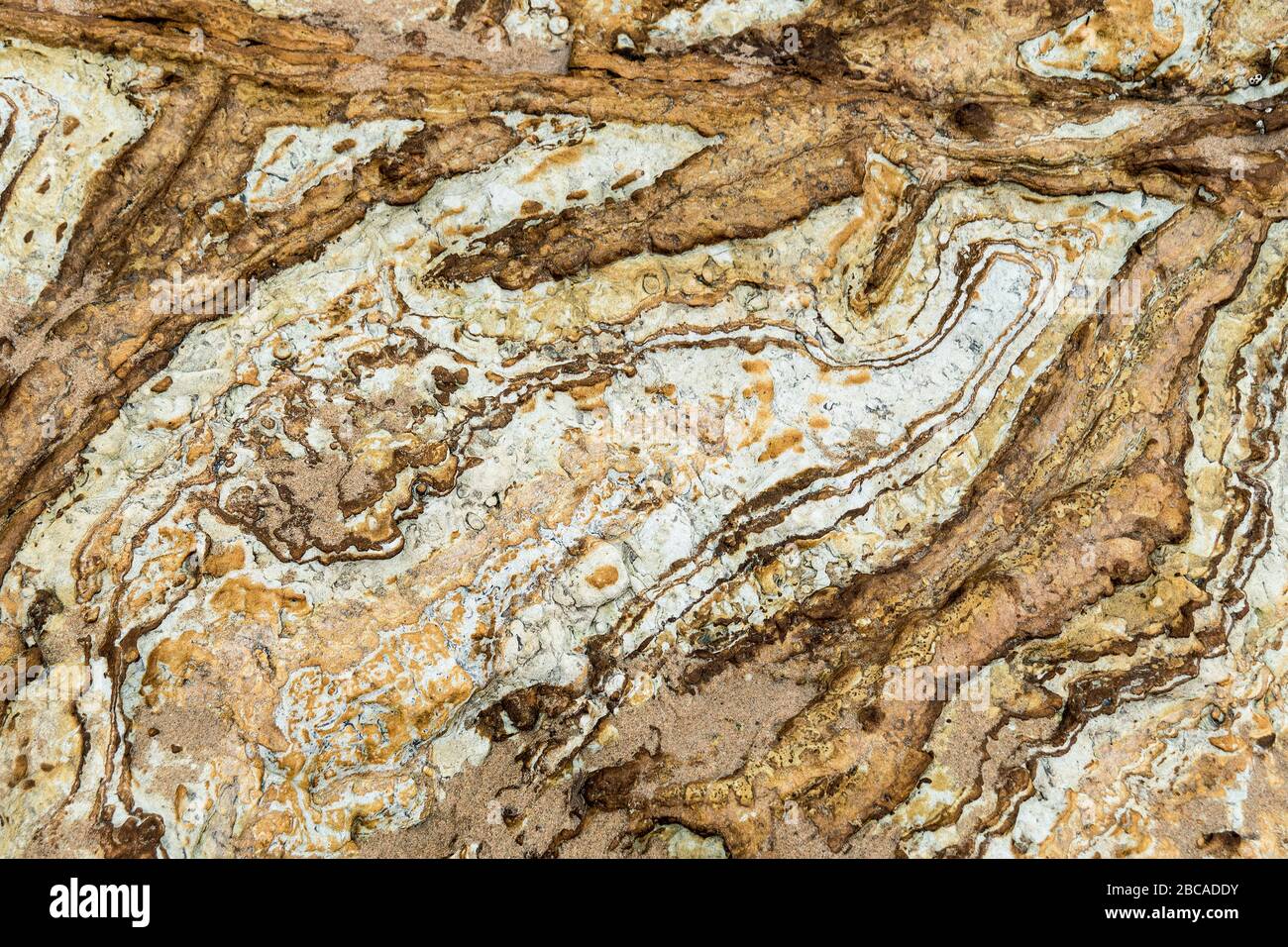 Spain, north coast, Cantabria, Canallave, Parque Natural de Las Dunas de Liencres, sediment layers Stock Photo