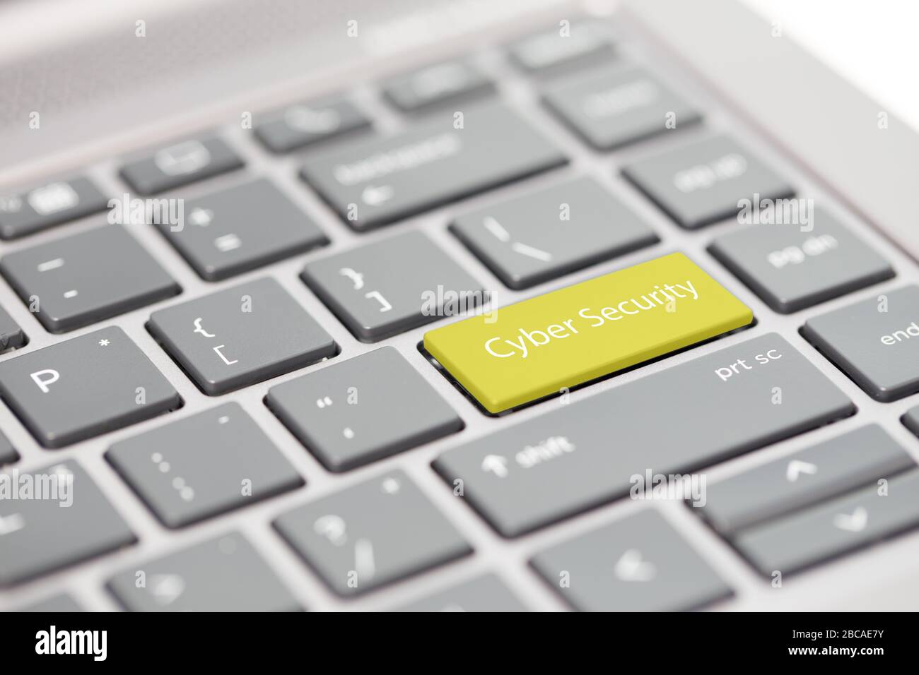 Cyber security hacking https MFA password phishing scam concept shown on close up enter key on notebook keyboard Stock Photo