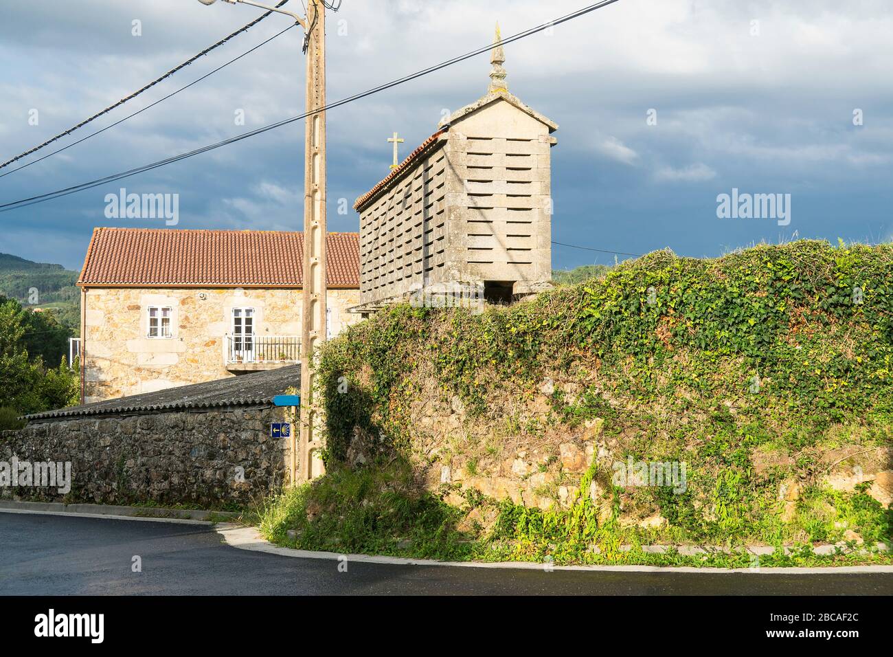 Spain, north coast, Galicia, Jacobsweg, Horreo, traditional storage building Stock Photo