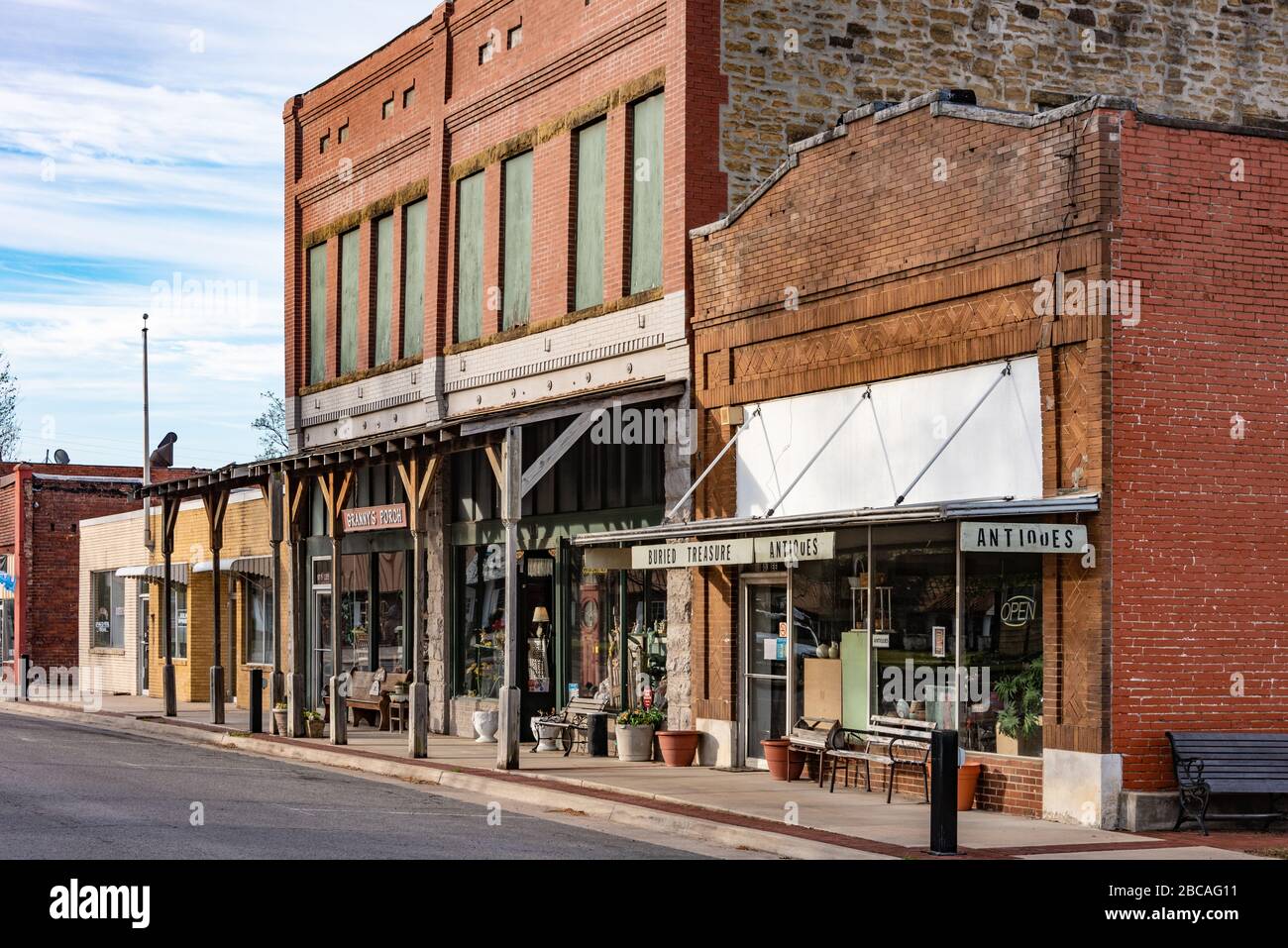 Historic downtown Fort Gibson, Oklahoma's oldest town. (USA) Stock Photo