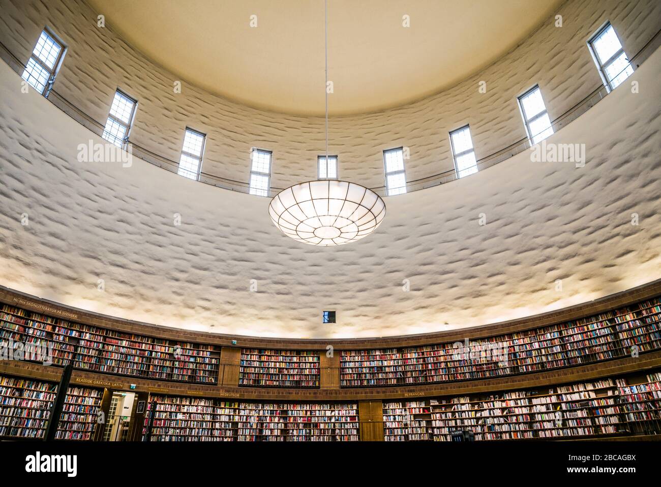 Sweden, Stockholm, City Library, circular interior by architect