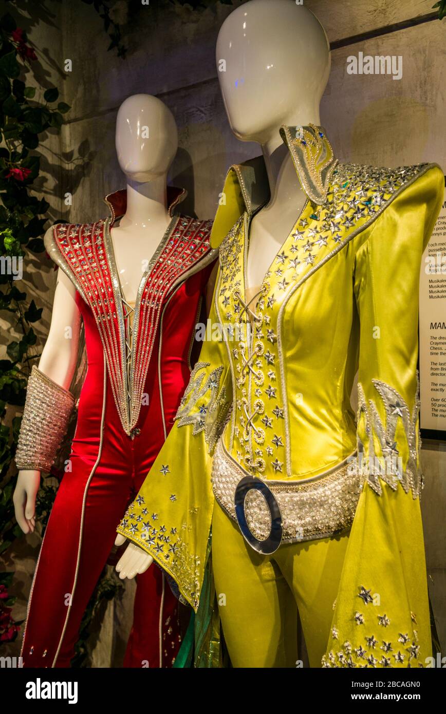 Sweden, Stockholm, Djurgarden, ABBA Museum, museum to the Swedish pop group Abba, costumes Stock Photo