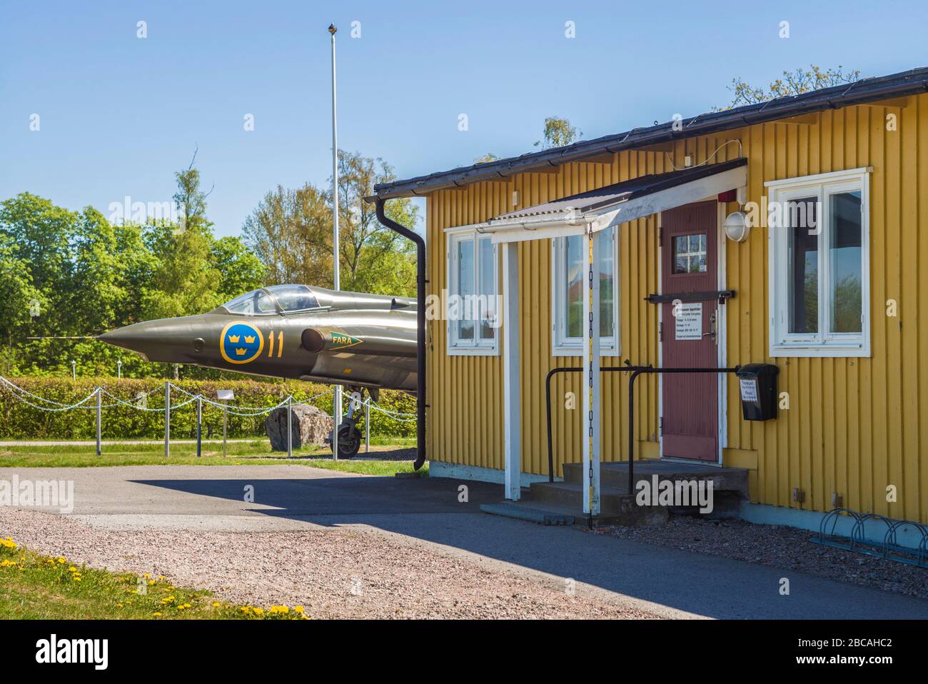Sweden, Southeastern Sweden, Nykoping, F11 reconaissance aircraft, F11 Museum Stock Photo