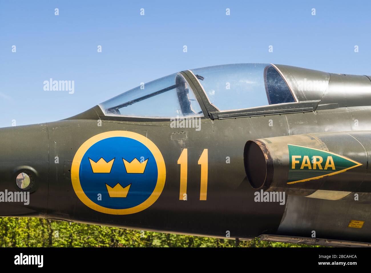 Sweden, Southeastern Sweden, Nykoping, F11 reconaissance aircraft, F11 Museum Stock Photo