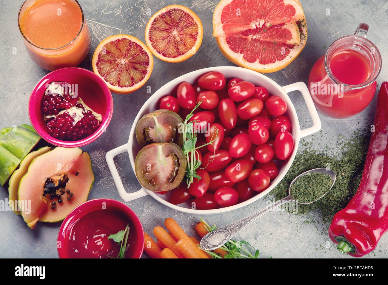 Foods Highest in Lycopene. Healthy food with antioxidants and vitamins