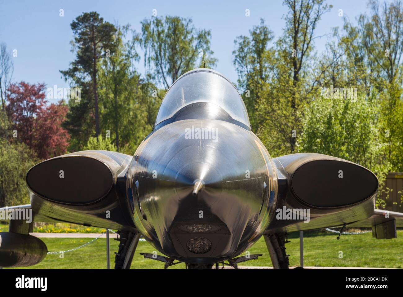 Sweden, Southeastern Sweden, Nykoping, F11 reconaissance aircraft, F11 Museum Stock Photo